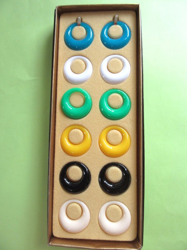Vintage Mod Pierced Earrings Set Interchangeable