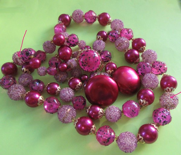 1950's Necklace Set Sugar Beads  Hong Kong Vintage Jewelry 