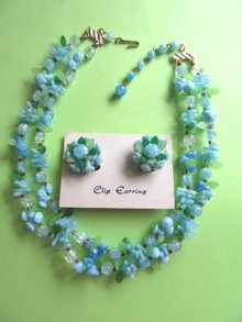 1950's Fruit Salad Necklace Set Hong Kong Never Worn 