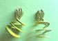 1960's Mod Spiral Clip on Earrings Green Yellow '60's Accessories Twiggy Go Go