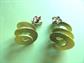 1960's Mod Spiral Clip on Earrings Green Yellow '60's Accessories Twiggy Go Go