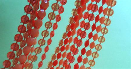 Mod 1960's Long Orange Necklace Vintage Jewelry 