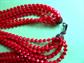 Mod 1960's Long Red Necklace Beads Vintage Costume Jewelry '60's Accessories Go go Twiggy