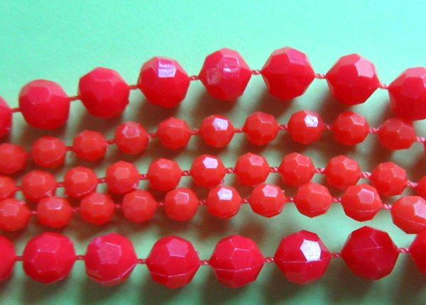 Mod 1960's Red Orange Necklace Vintage Jewelry '60's Accessories 