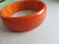 Vintage Bakelite Bangle Bracelet Pumpkin Orange Swirls Fall Colors