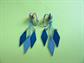 Mod 1960's Blue Dangles Clip On Earrings '60's Accessories Vintage Costume Jewelry