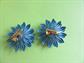 1960's Mod Blue FlowerClip On  Earrings '60's Accessories Twiggy Go Go