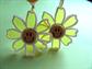 Retro Mod New Daisy Smile Pierced Earrings Hippie 1960's Style  Costume Party