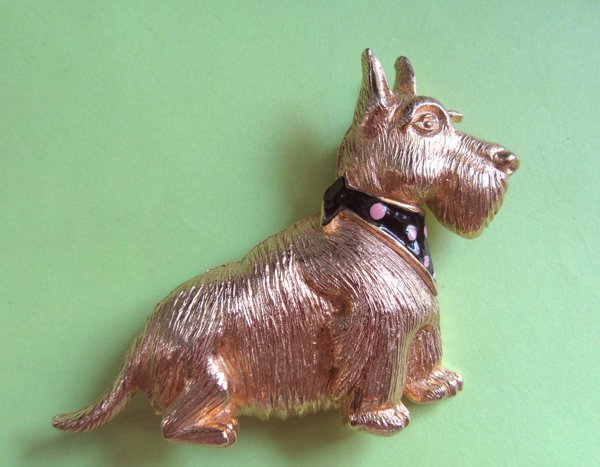 LIA Scotty Dog Pin Highland Terrier Figural Jewelry
