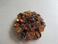 Rhinestone Pin Brooch Fall Colors  Brown Amber 1950's Costume Jewelry '50's Accessories