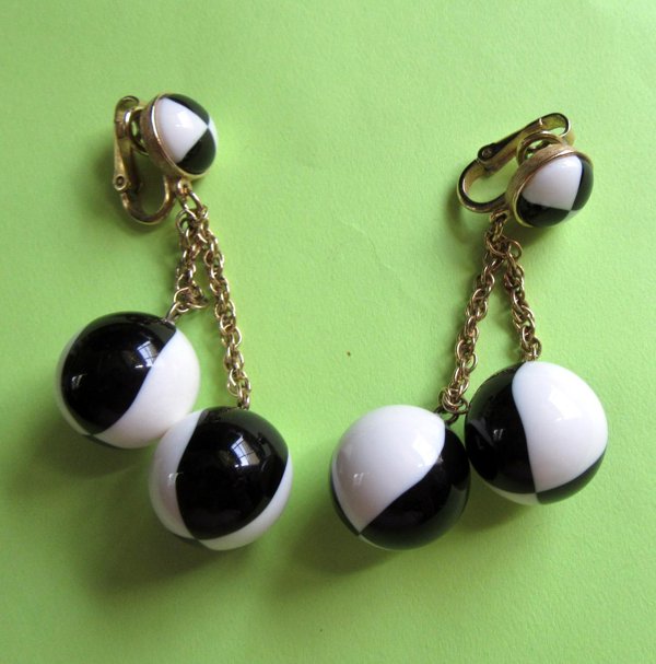 Crown Trifari Lucite Earrings Vintage Signed Jewelry