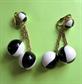 Crown Trifari  Mod Black and White Earrings Lucite Ball Clip Ons Twiggy Go Go Vintage Signed Costume Jewelry 1960's Accessories