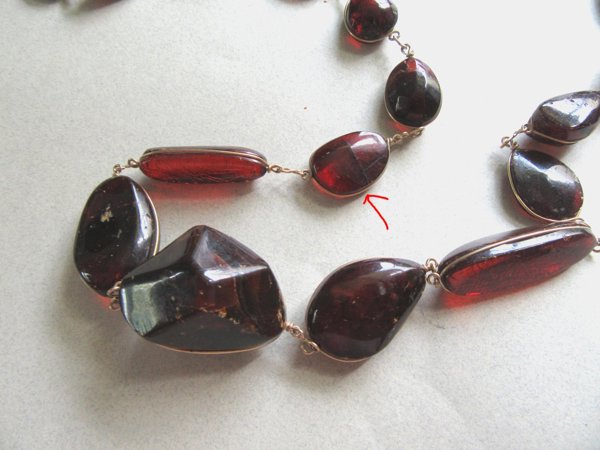 Vintage Genuine Amber Wire Necklace 