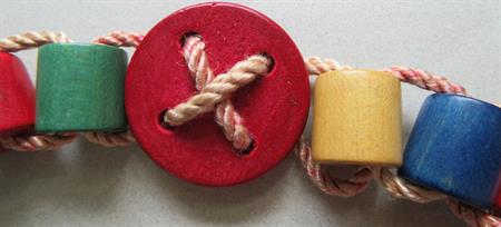 Vintage  Multi Color Wooden Bead Crib Toy ? Necklace ? 