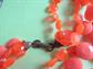 Mod 1960's Orange Long Necklace Beads Vintage Costume Jewelry Go Go Twiggy