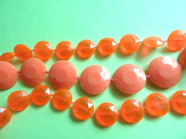 Mod 1960's Orange Necklace Vintage Jewelry 