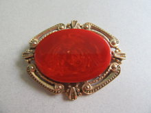 Bakelite Orange Pin Needs Repair Vintage Jewelry 