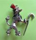 Vintage Anthropomorphic Dapper Poodle Pin Figural Costume Jewelry