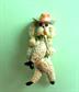 Anthropomorphic Poodle Cowboy JJ Pin Signed Costume Jewelry Country Western Figural