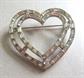 1950's Rhinestone Heart Pin Vintage Jewelry