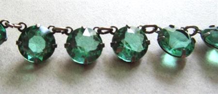 Art Deco Rivière Green Crystal Necklace Vintage Jewelry