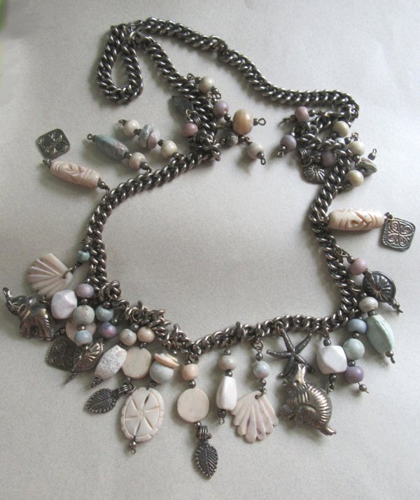 1980's Charm Necklace Fetish Tribal Jewelry