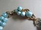 Bakelite and Blue Faux Pearl Multi Strand Unsigned Necklace Vintage Costume Jewelry