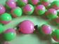 Mod Pink and Green Puzzle Necklace Hong Kong 1960's Costume Jewelry '60's Accessories Twiggy 