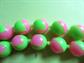 Mod Pink and Green Puzzle Necklace Hong Kong 1960's Costume Jewelry '60's Accessories Twiggy 