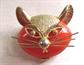 Vintage Bakelite Orange Cat Pin