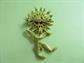 Anthropomorphic Flower Pin JJ Jonette Vintage Costume Jewelry Figural