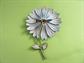 Mod 1960's Blue Flower Pin Vintage Costume Jewelry 60's Accessories 