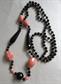 1920's Art Deco Glass Necklace Orange Black Halloween Colors Gatsby Party Vintage Costume Jewelry