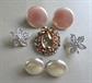 Small Vintage Jewelry Lot Rhinestone Wreath Pin Faux Pearl Button Earrings Japan and  Sarah Coventry