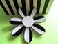 1960's Mod Lucite Flower Pin Black and White Brooch Vintage Costume Jewelry '60's Accessories Twiggy