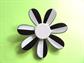 1960's Mod Lucite Flower Pin Black and White Brooch Vintage Costume Jewelry '60's Accessories Twiggy