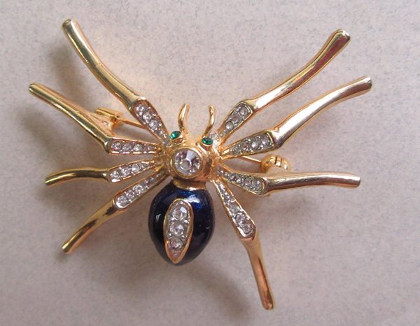 Rhinestone Spider Pin Never Worn 