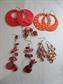 Costume Jewelry Lot Orange  Earrings Necklaces Fall Colors