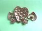 Rhinestone Heart  Pin and Pierced Earrings Valentines Day I Love You Costume Jewelry