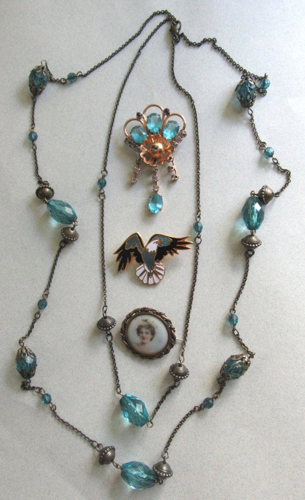 Jewelry Lot Victorian to New Gold Filled Rhinestone Pin