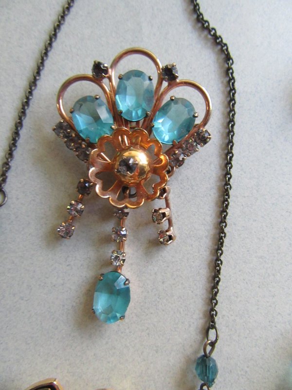 Jewelry Lot Victorian to New Gold Filled Rhinestone Pin