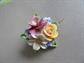 Mod Vintage Flower Pin Lot  Dorothy Ann Bone China Brooch Western Germany Clip On Earrings Vintage Costume Jewelry