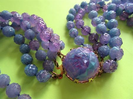Vintage 1960's Purple Blue Necklace