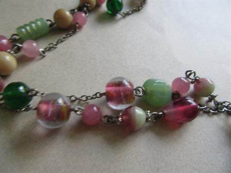 Long Art Glass Watermelon Necklace 