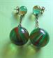 Mod 1960's Ball Earrings Trippy Cats Eye Lucite Vintage Costume Jewelry 60's Accessories Twiggy Go Go