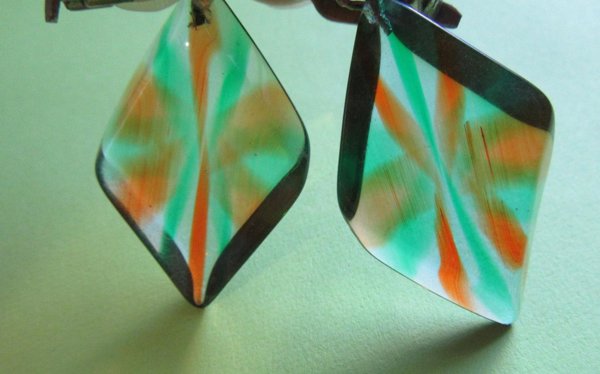 Mod 1960s Lucite Earrings Vintage Jewelry 