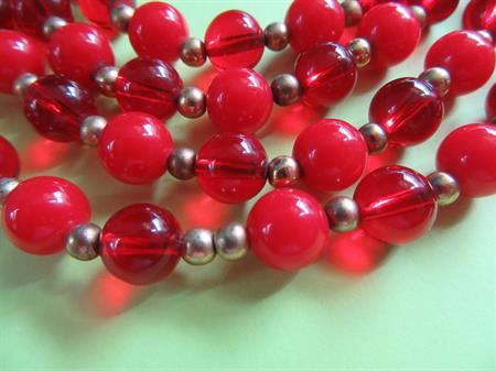 Vintage Lucite Red Beads Flapper Style 56
