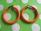 1980's Big Orange Hoops Clip On Earrings Vintage Costume Jewelry Fall Colors