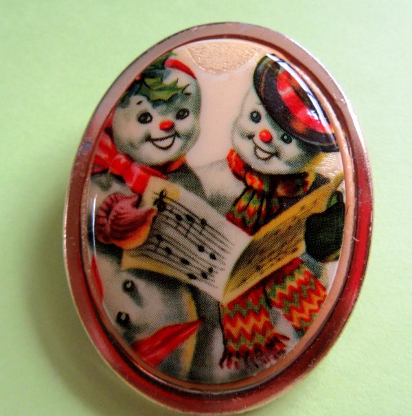 Anthropomorphic Snowman Pin Hong Kong Christmas