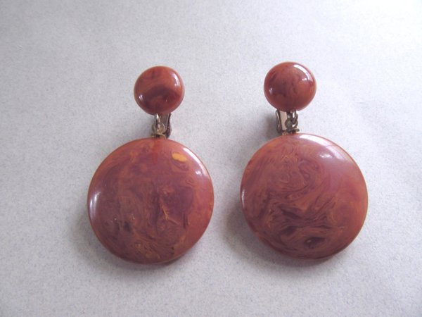 Bakelite Earrings Odd Color Vintage Jewelry 